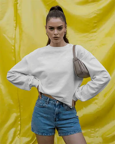 Stylish Comfortable Womens Sweatshirt Mockup With Long Sleeves Perfect For Casual Outfits