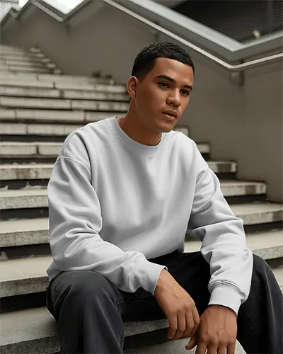 Relaxed Comfortable Fitted Casual Sweatshirt Mockup For Men Perfect For Everyday Wear