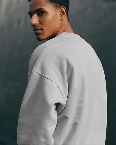 Mens Relaxed Fit Sweatshirt Mockup With Crewneck For Casual Wear And Street Style Outfits