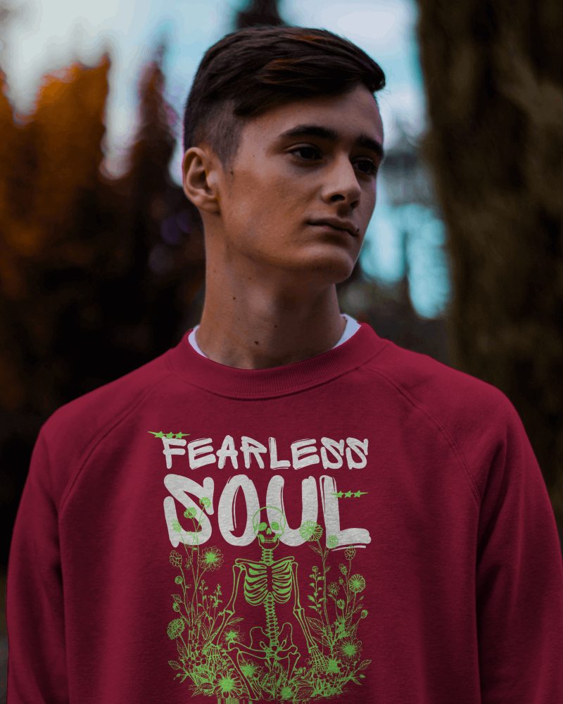 Fearless Themed Sweatshirt Mockup In Dusk Light