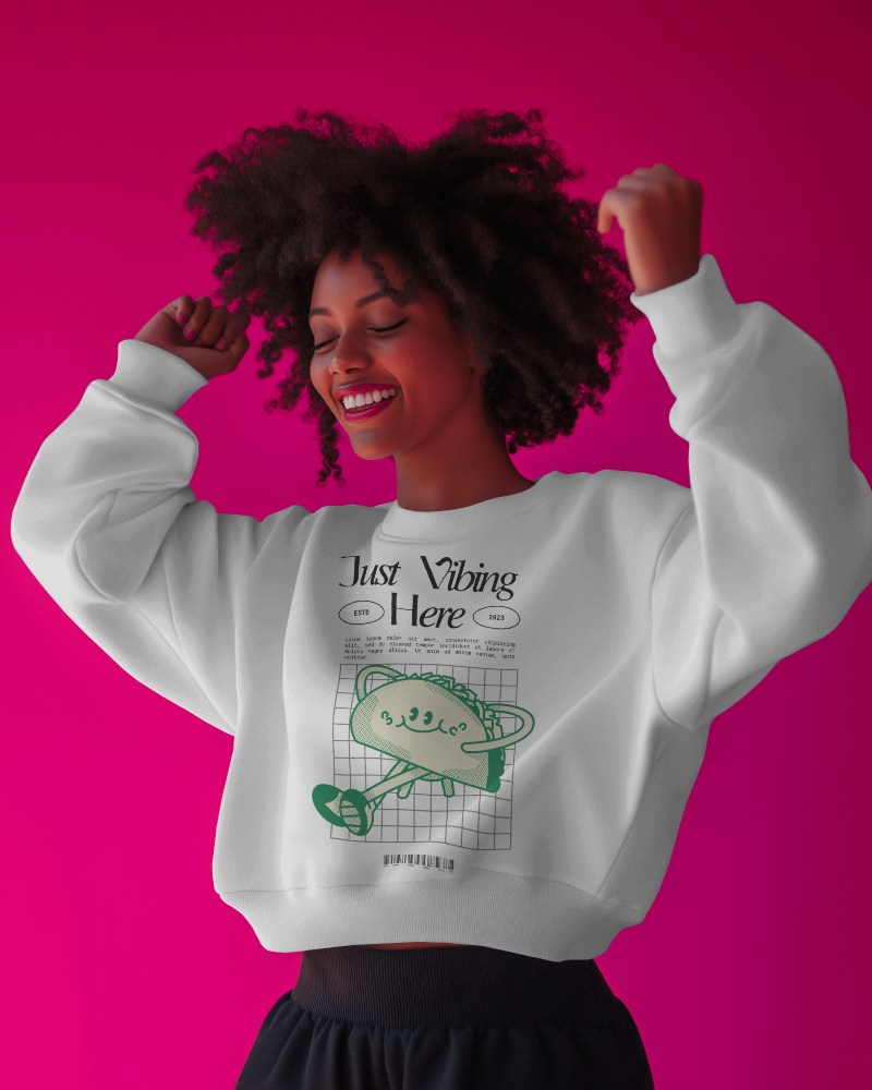 Stylish Sweatshirt Mockup With Colorful Light