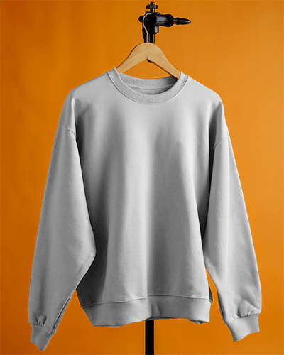 Hanger Sweatshirt Mockup Display On Orange Backdrop