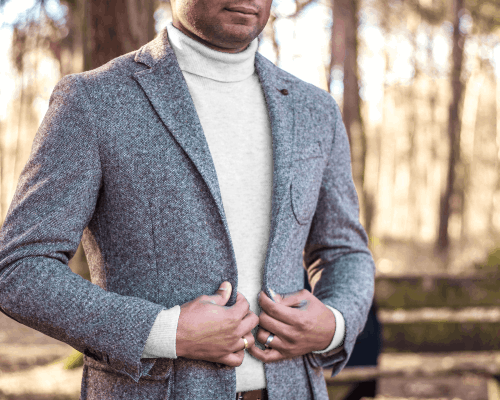 Formal Layered Sweatshirt Mockup With Blazer