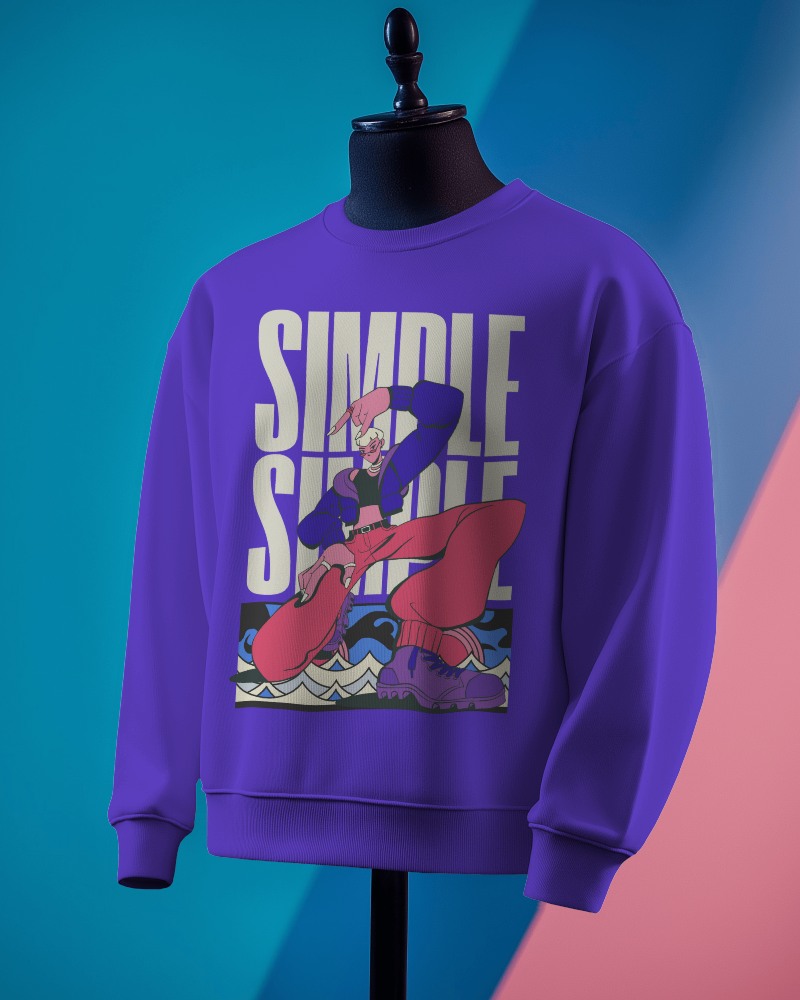 Mannequin Sweatshirt Mockup With Colorful Background