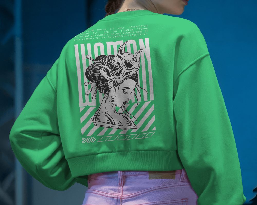 Minimal Back Sweatshirt Mockup Against Neutral Background