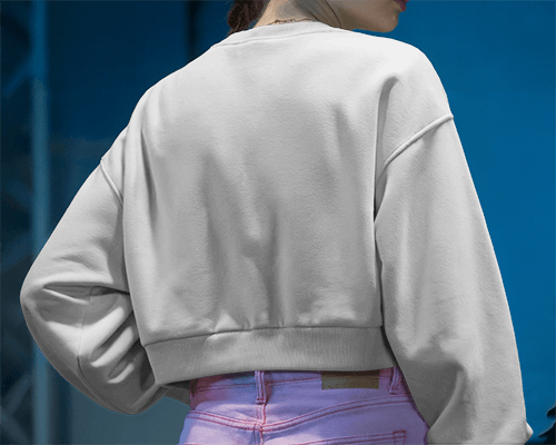 Minimal Back Sweatshirt Mockup Against Neutral Background