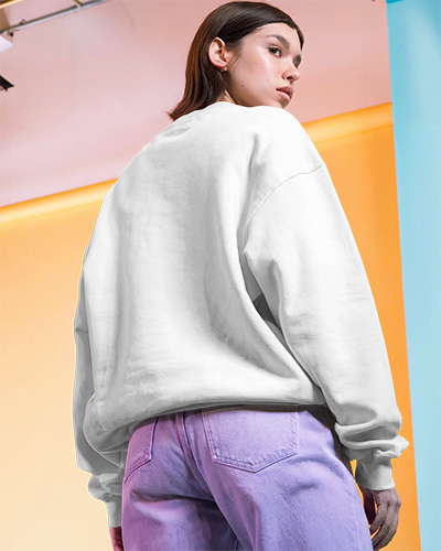 Vibrant Cropped Sweatshirt Mockup With Colorful Backdrop