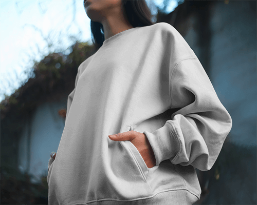 Relaxed Fit Sweatshirt Mockup On Stylish Model