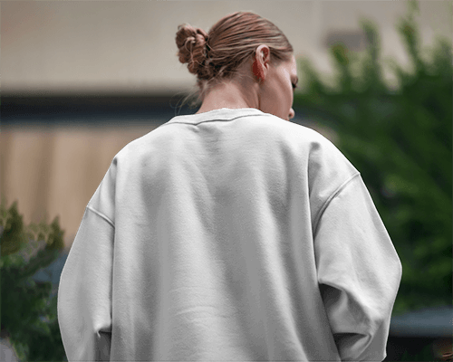 Casual Back View Sweatshirt Mockup In Urban Setting