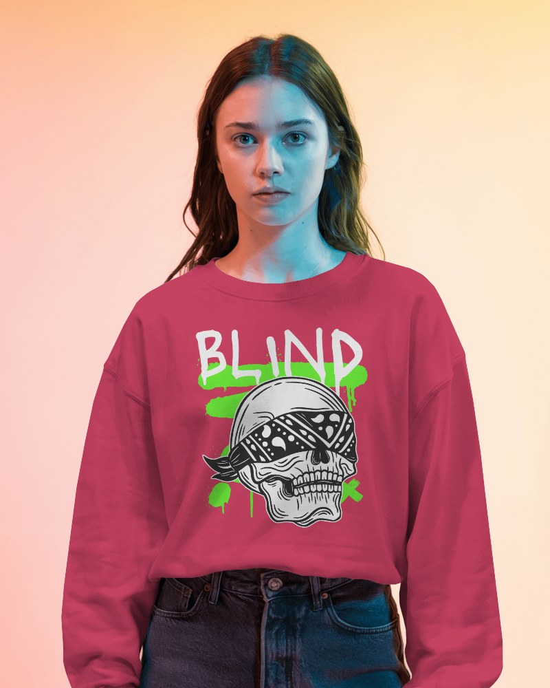 Orange Tinted Front View Sweatshirt Mockup In Studio Setting