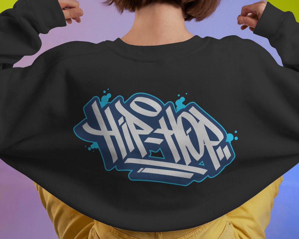Vibrant Back View Sweatshirt Mockup Against Colorful Background