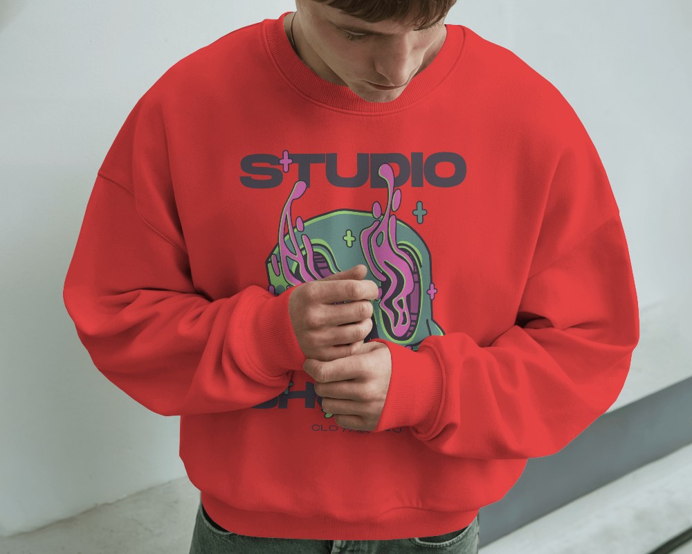 Simple Front View Sweatshirt Mockup With Natural Lighting