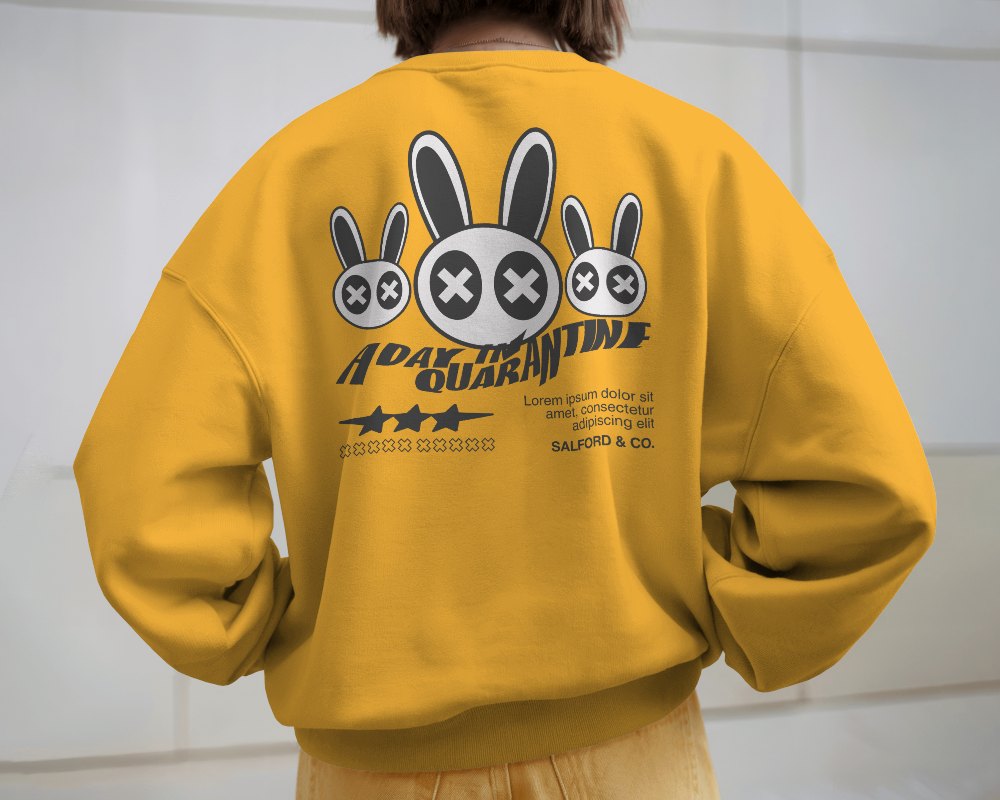 Back View Sweatshirt Mockup In Modern Indoor Setting