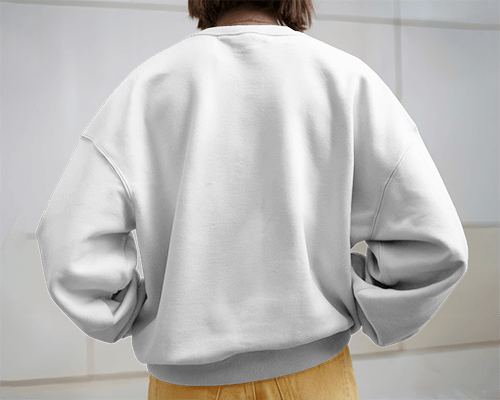 Back View Sweatshirt Mockup In Modern Indoor Setting