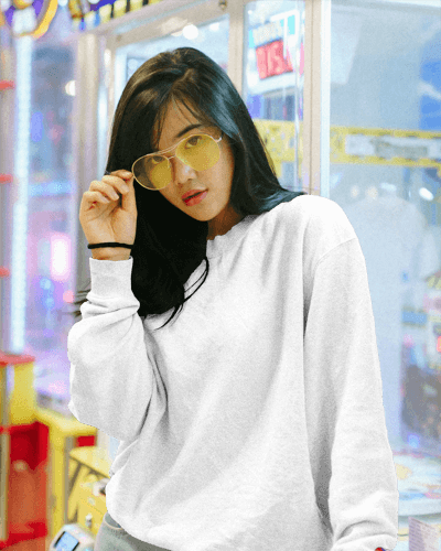 Streetwear Sweatshirt Mockup With Yellow Glasses