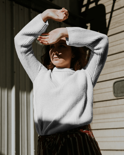 Outdoor Sweater Mockup With Vintage Vibes Print