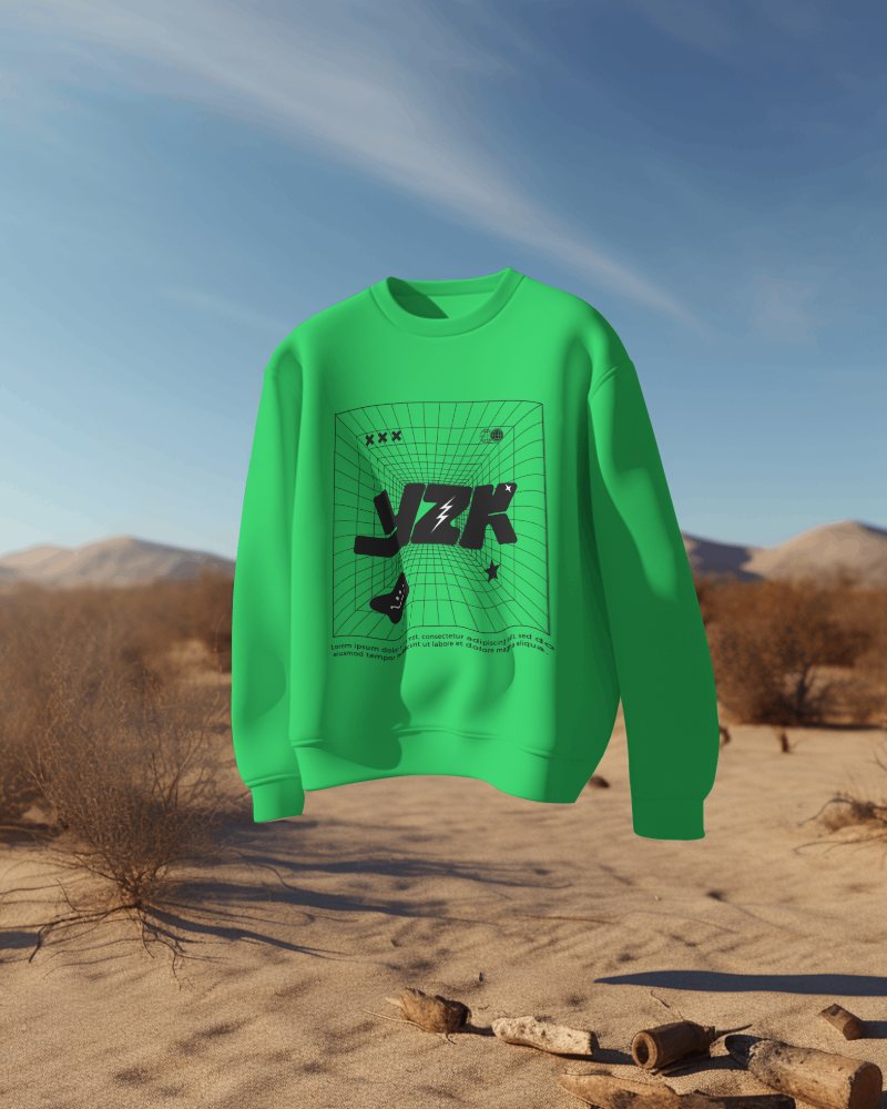 Floating Sweatshirt Mockup In Desert Landscape