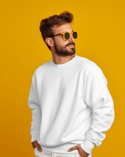 Playful Sweatshirt Mockup On Yellow Background With Your Design Here Placeholder