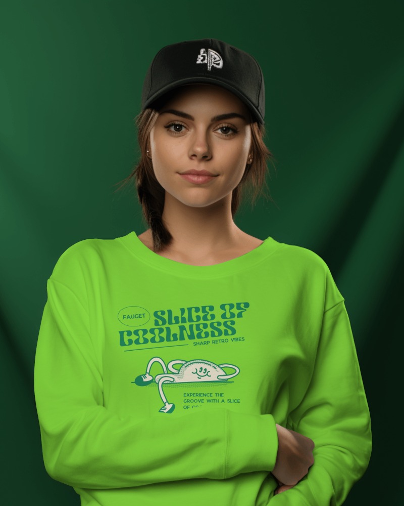 Neon Green Sweatshirt Mockup Featuring Sleep Is For The Weak Theme