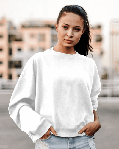 Oversized White Sweatshirt Mockup Outdoor City Background