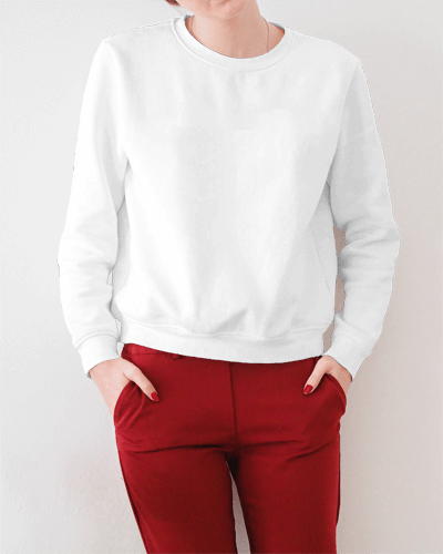 White Sweatshirt Mockup With Red Pants