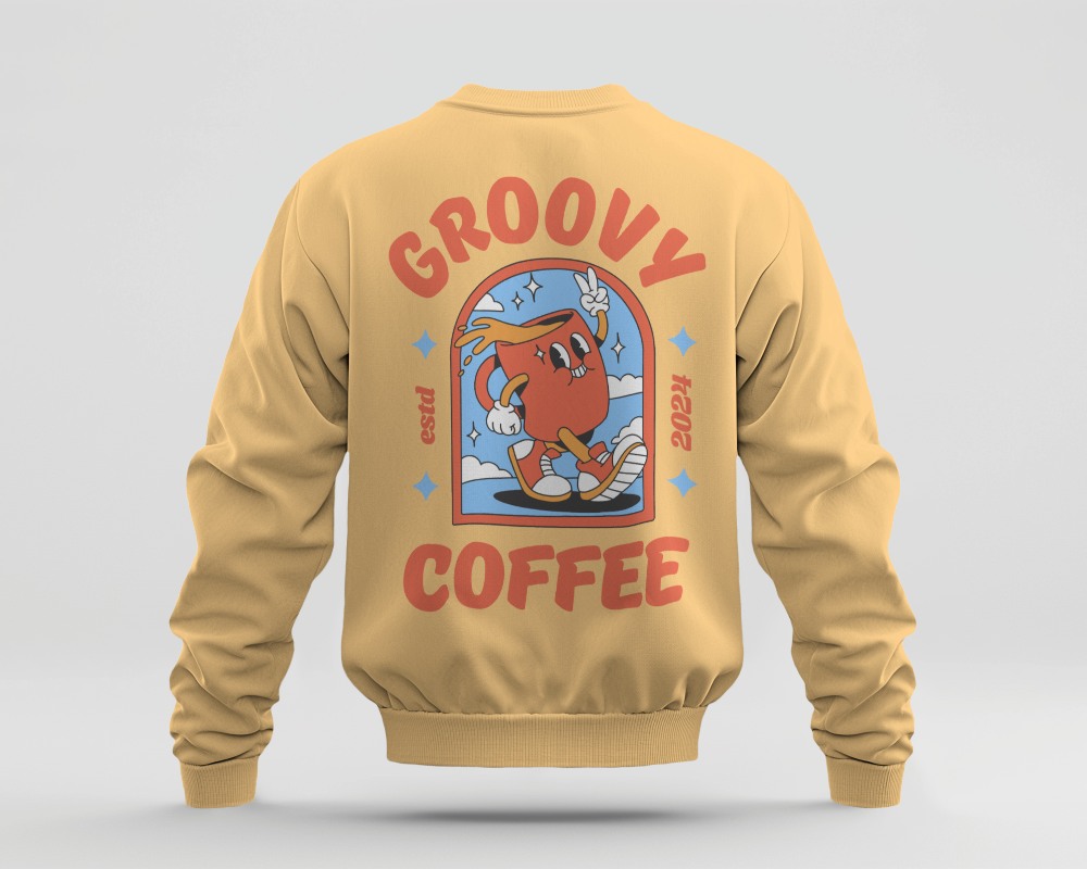 3d Sweatshirt Mockup Floating In Air Back View