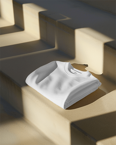 Folded Sweatshirt Small Mockup On Stairs