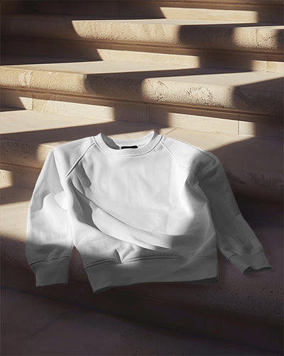 Sweatshirt Mockup On Stairs With Shadow Overlay