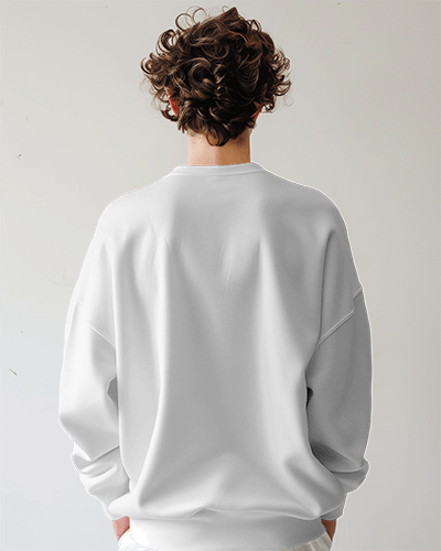 Curly Hair Male Model Wearing Sweatshirt Mockup Scene2