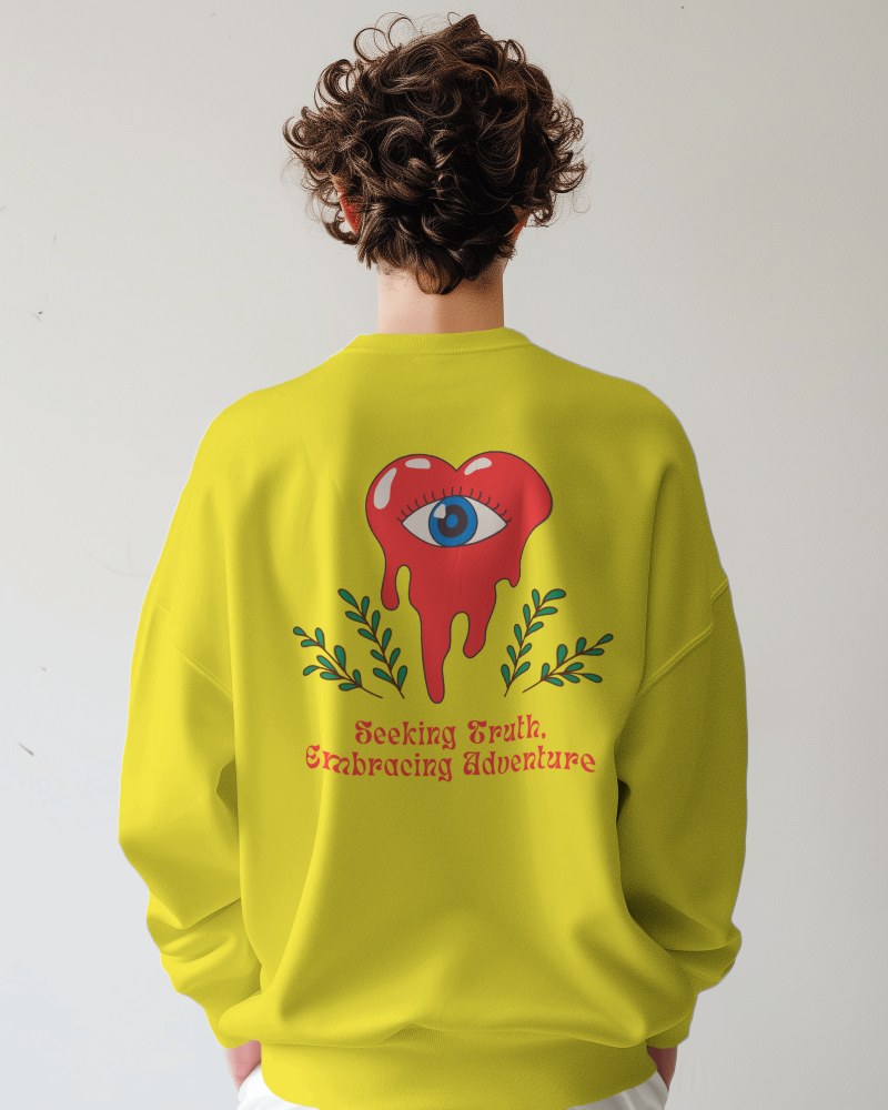 Curly Hair Male Model Wearing Sweatshirt Mockup Scene2