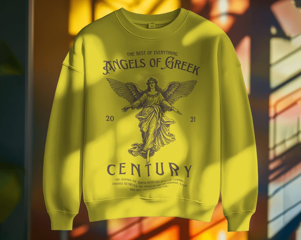 Floating Sweatshirt Mockup With Colorful Light And Shadow Patterns