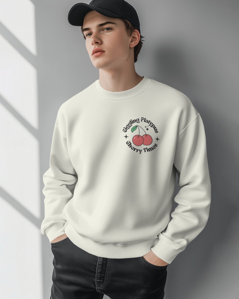 Male Model Wearing Sweatshirt Mockup Against Soft Light In Modern Setting
