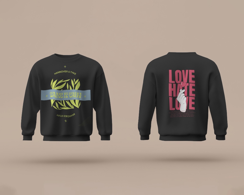Floating Minimal Sweatshirt Mockup Front And Back View