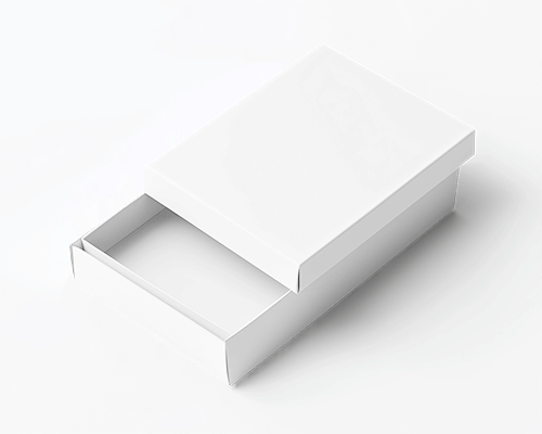 Sliding Drawer Box Mockup On Clean White Background With Subtle Shadows Modern Packaging Presentation 0145