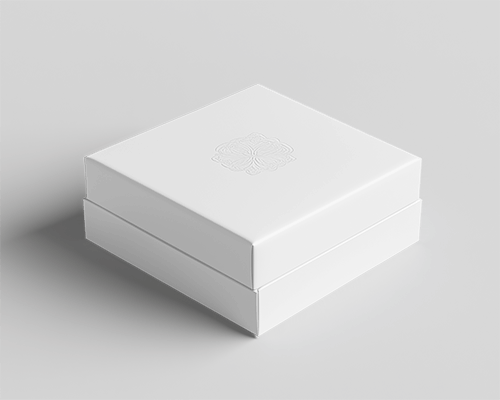 White Packaging Box Mockup Elevated Perspective Minimalist Design With Customizable Top Lid 0128