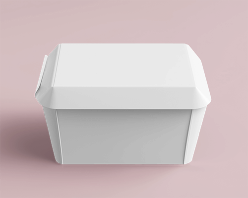 Clamshell Food Box Mockup On Soft Pink Background With Subtle Shadows Modern Packaging Presentation 0146