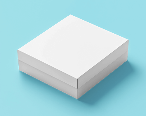 Vibrant Blue Background Packaging Box Mockup Elevated Perspective Clean And Modern Design 0132