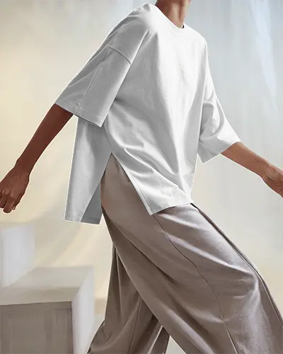 Streetwear Style T Shirt Mockup Loose Fit Modern Cut With Soft Lighting And Muted Tones