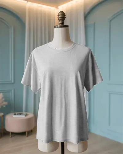 Cozy Modern Studio Tshirt Mockup Elegant Room With Blue Walls And Blank Shirt On Stand