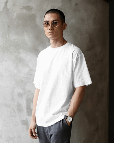 Simple Relaxed Fit Cotton Tshirt Men Minimalist Streetwear Tshirt Fashionable Essentials