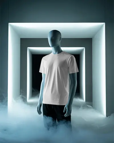 male-tshirt-mannequin-display-in-neon-lit-geometric-room-with-smoke-effect