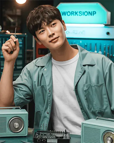 Casual Workshop Tshirt Mockup Perfect For Electronics Repair And Technology Themed Apparel