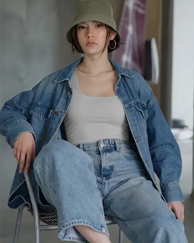 Casual Summer Tank Top Mockup With Relaxed Sitting Model Ready For Fashion Brand Promotion