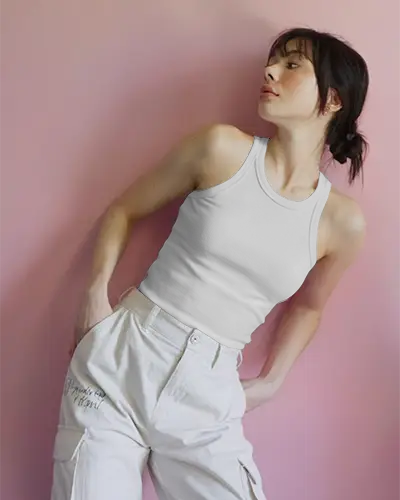 Womens Casual Tank Top Mockup For Summer Fashion Outdoor Wear Design Display