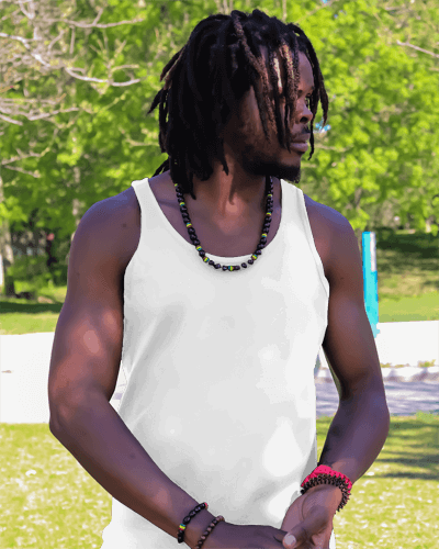 Tanktop Mockup On Man With A Necklace