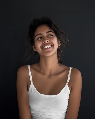 Smiling Girl Wearing Tanktop Mockup