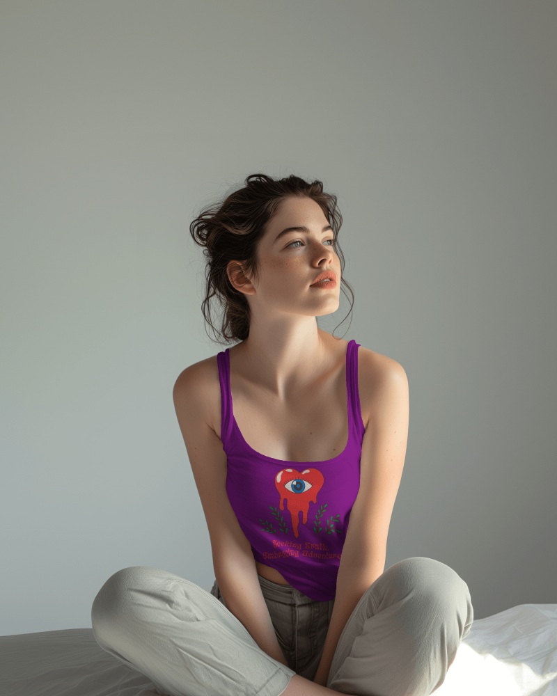 White Girl Posing In Tanktop Mockup