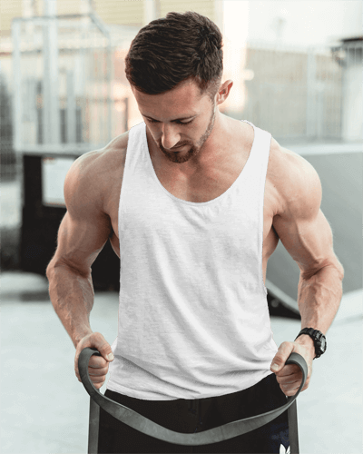 Tanktop Mockup Of A Man Working Out In Gym