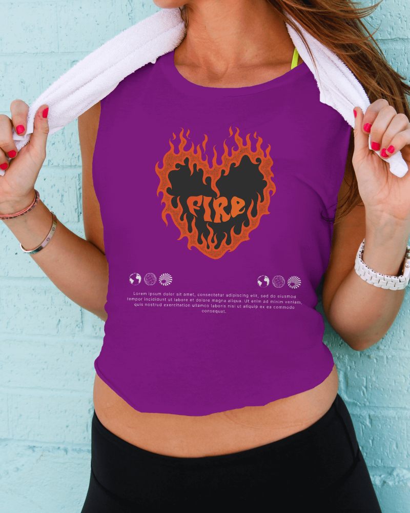 Tanktop Mockup Of A Woman Holding Towel