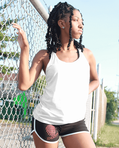 Woman In Front Fence Tanktop Mockup
